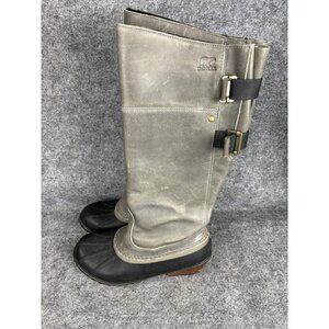 Sorel Slimpack Riding Tall Boots Womens Waterproof Buckle Knee High NL207-052